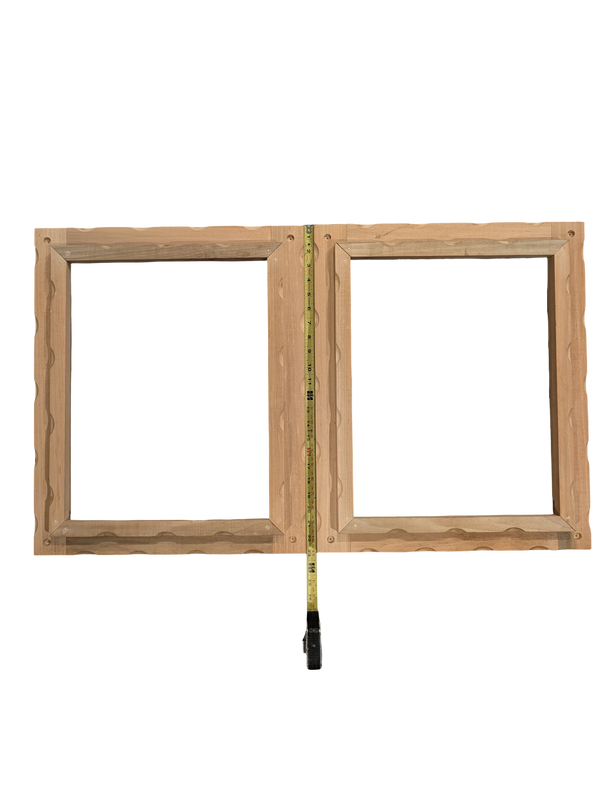 Unique Unfinished Scalloped Wood Art Frame 14in x 18in Opening SET OF TWO