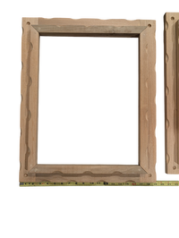 Unique Unfinished Scalloped Wood Art Frame 14in x 18in Opening SET OF TWO