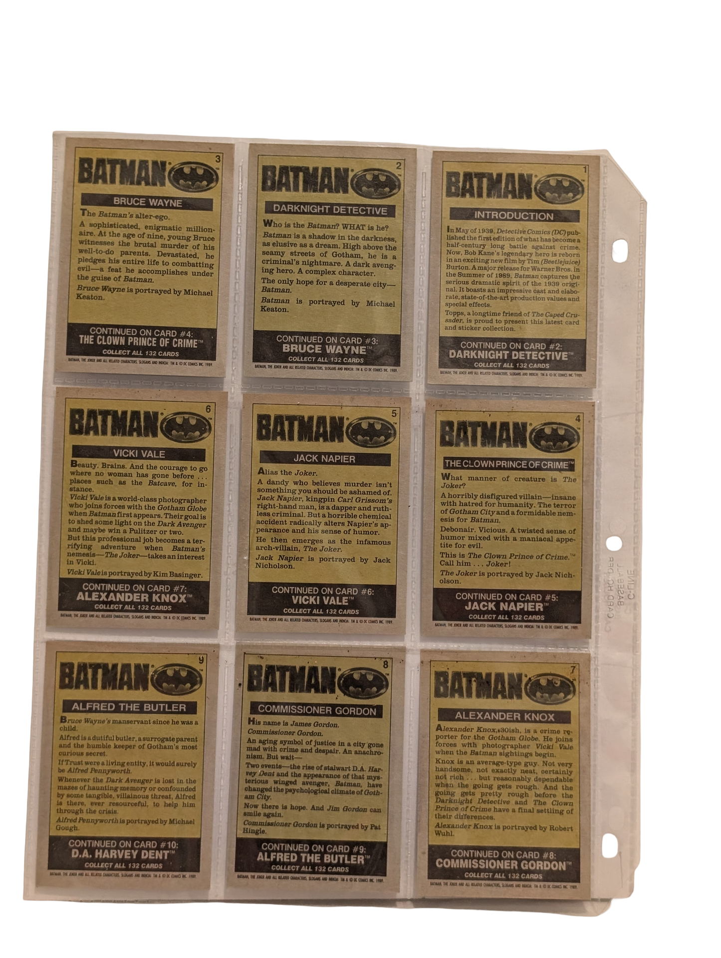 1989 Topps Batman (Series 1) Trading Card Collection