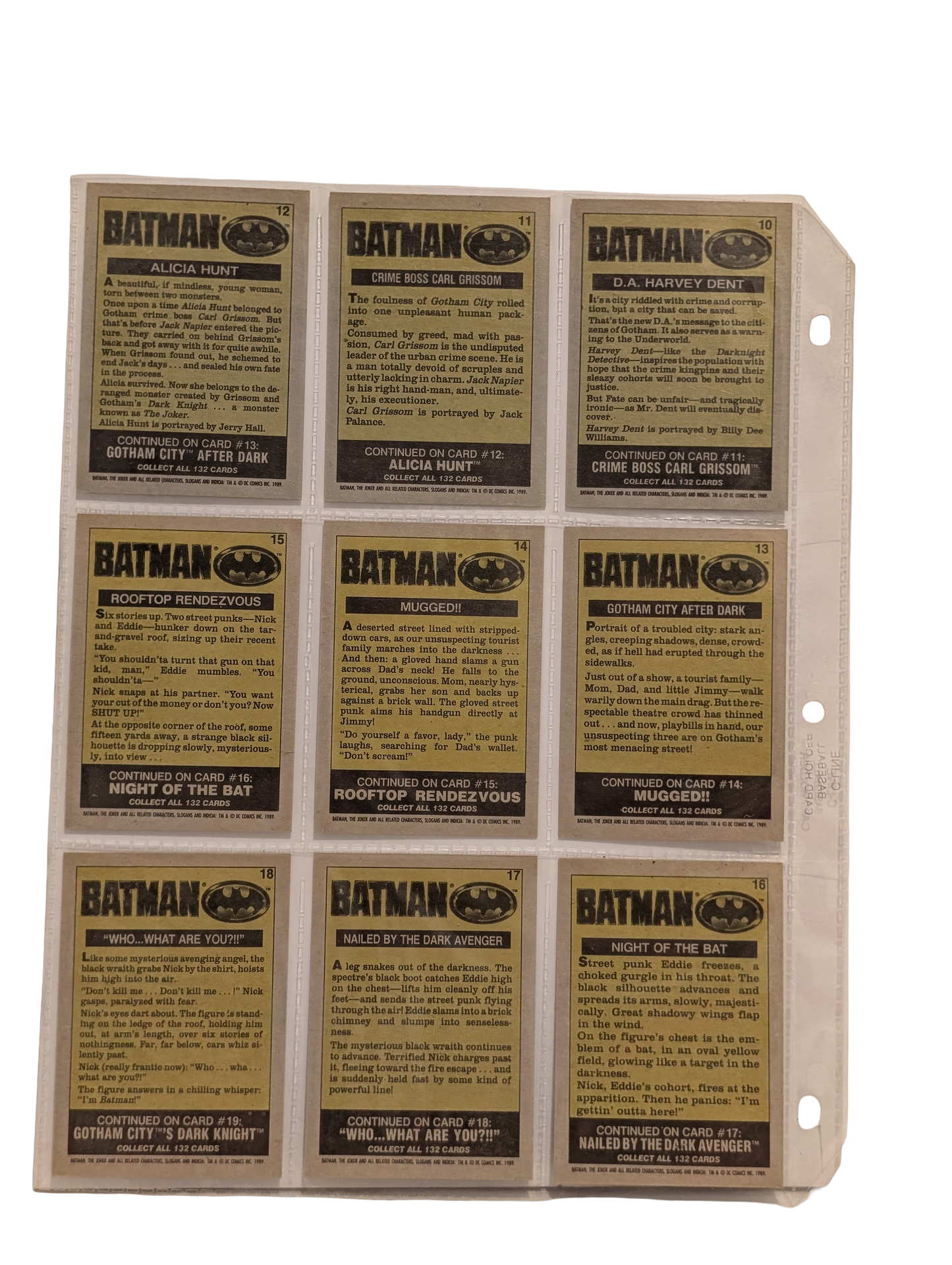1989 Topps Batman (Series 1) Trading Card Collection