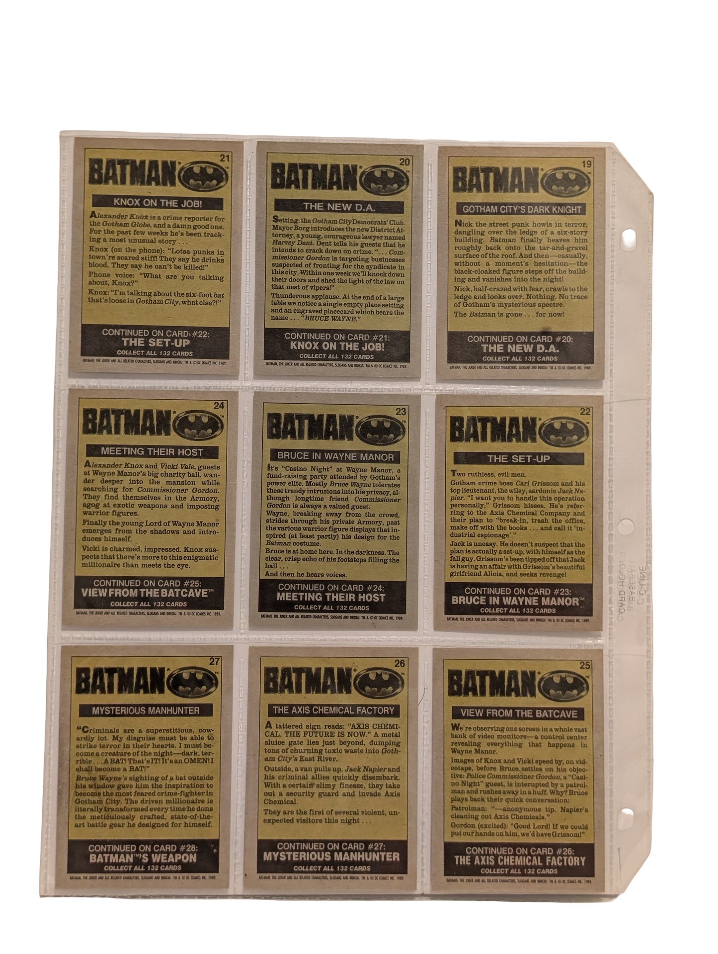 1989 Topps Batman (Series 1) Trading Card Collection