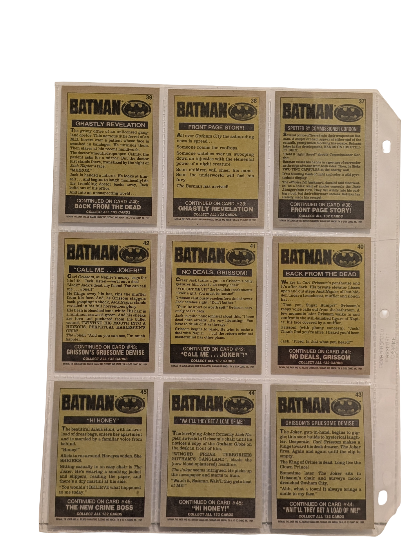1989 Topps Batman (Series 1) Trading Card Collection