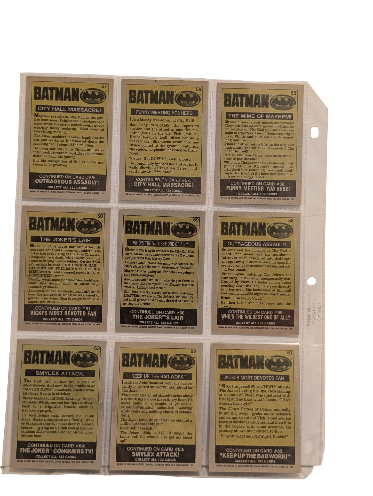 1989 Topps Batman (Series 1) Trading Card Collection