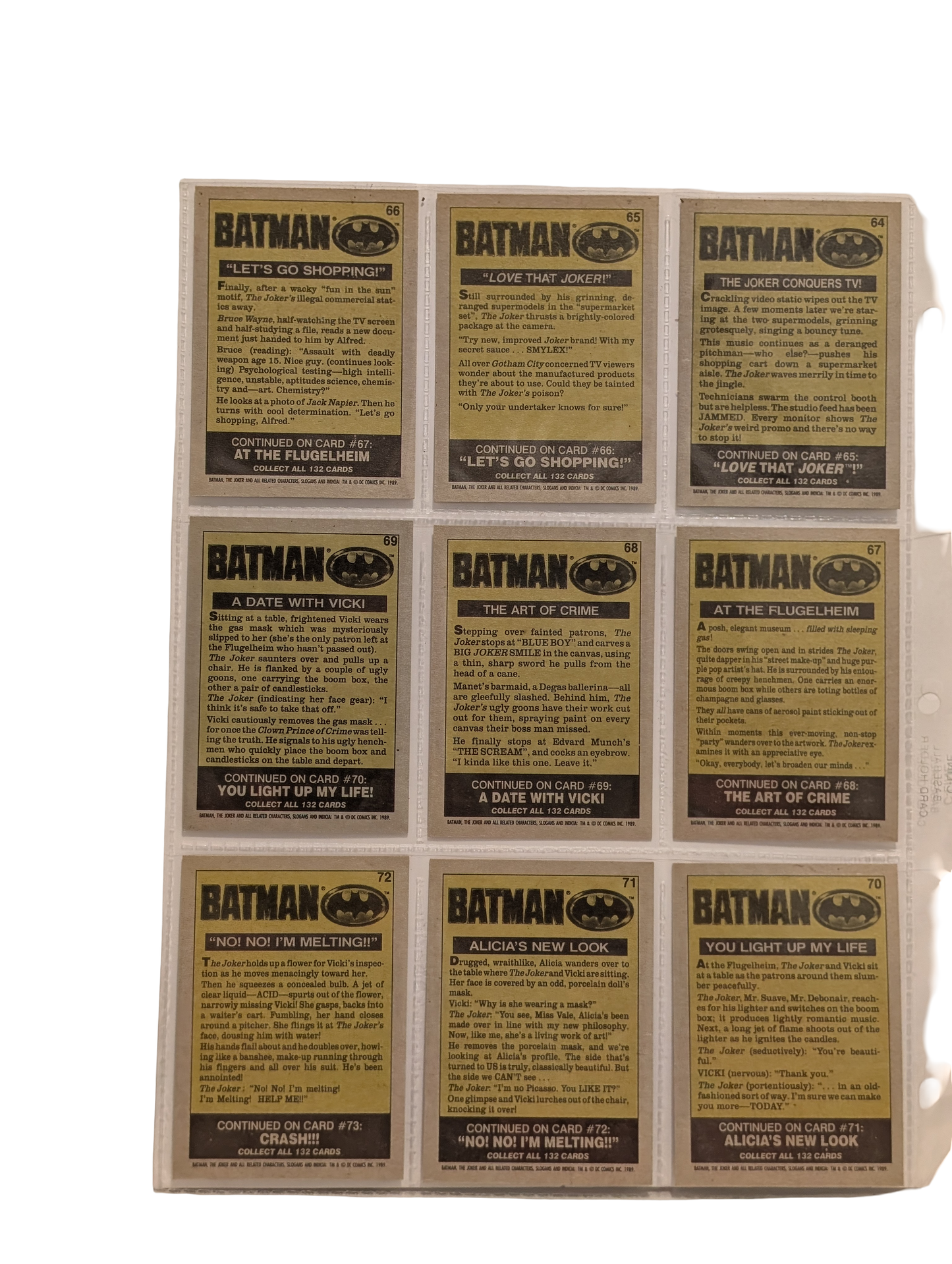 1989 Topps Batman (Series 1) Trading Card Collection