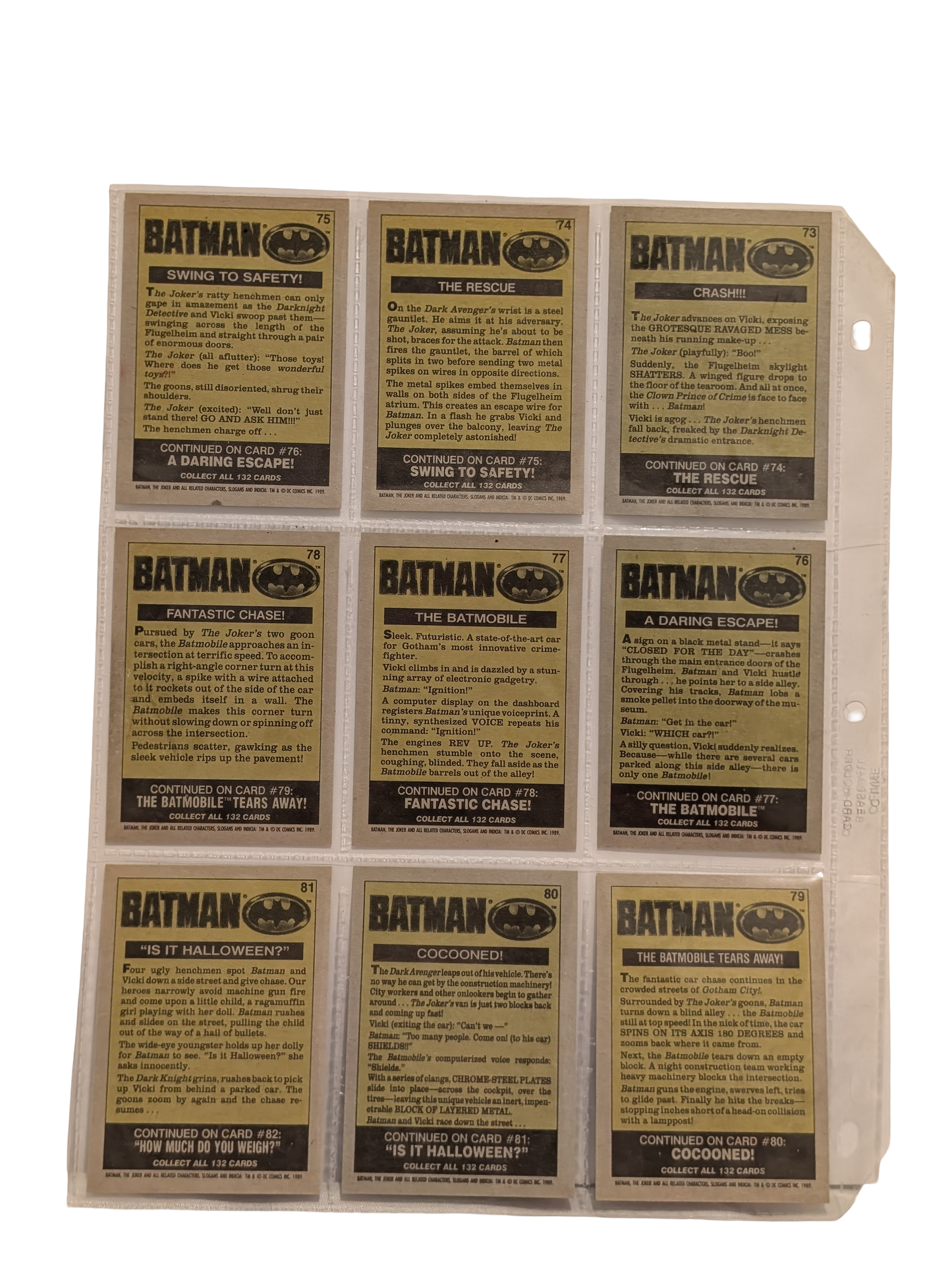 1989 Topps Batman (Series 1) Trading Card Collection