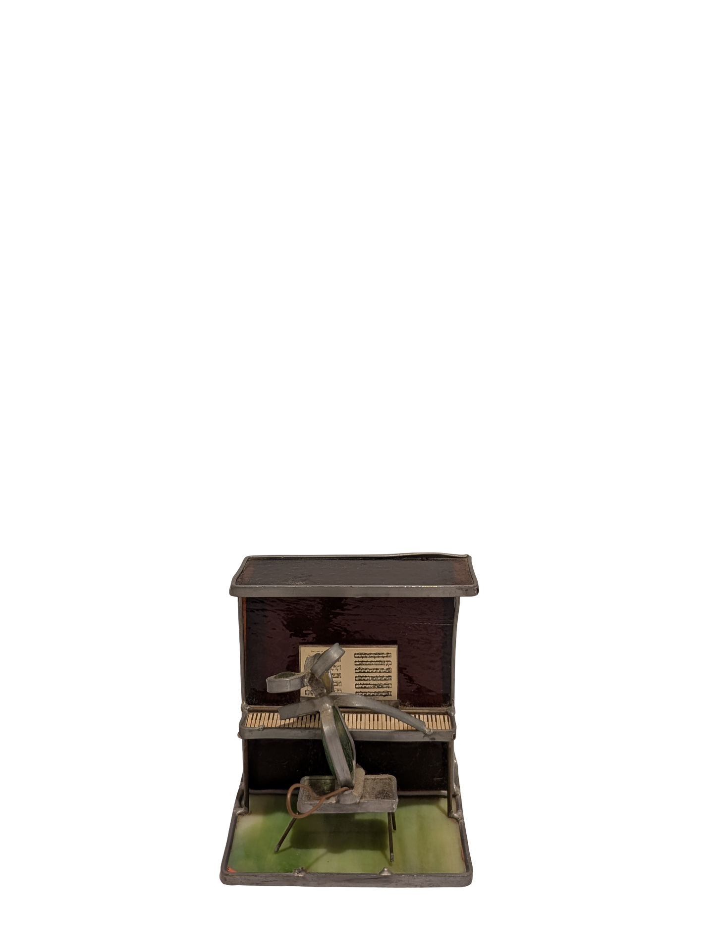 Carl Goeller Stained Glass "Piano Mouse" Figurine