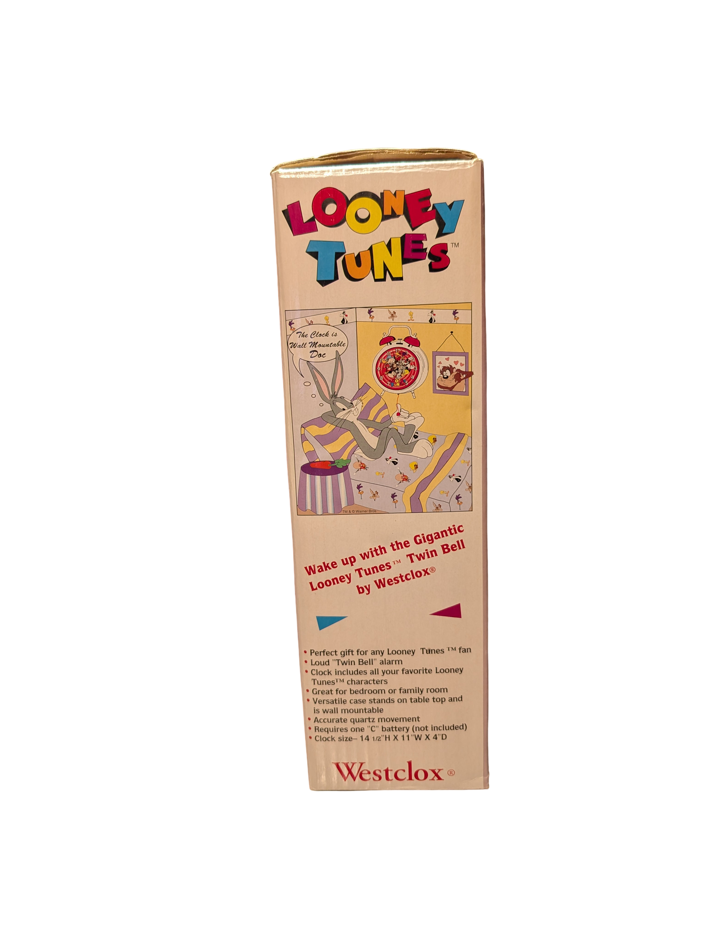 1994 Westclox Gigantic Looney Tunes Twin Bell Alarm Clock