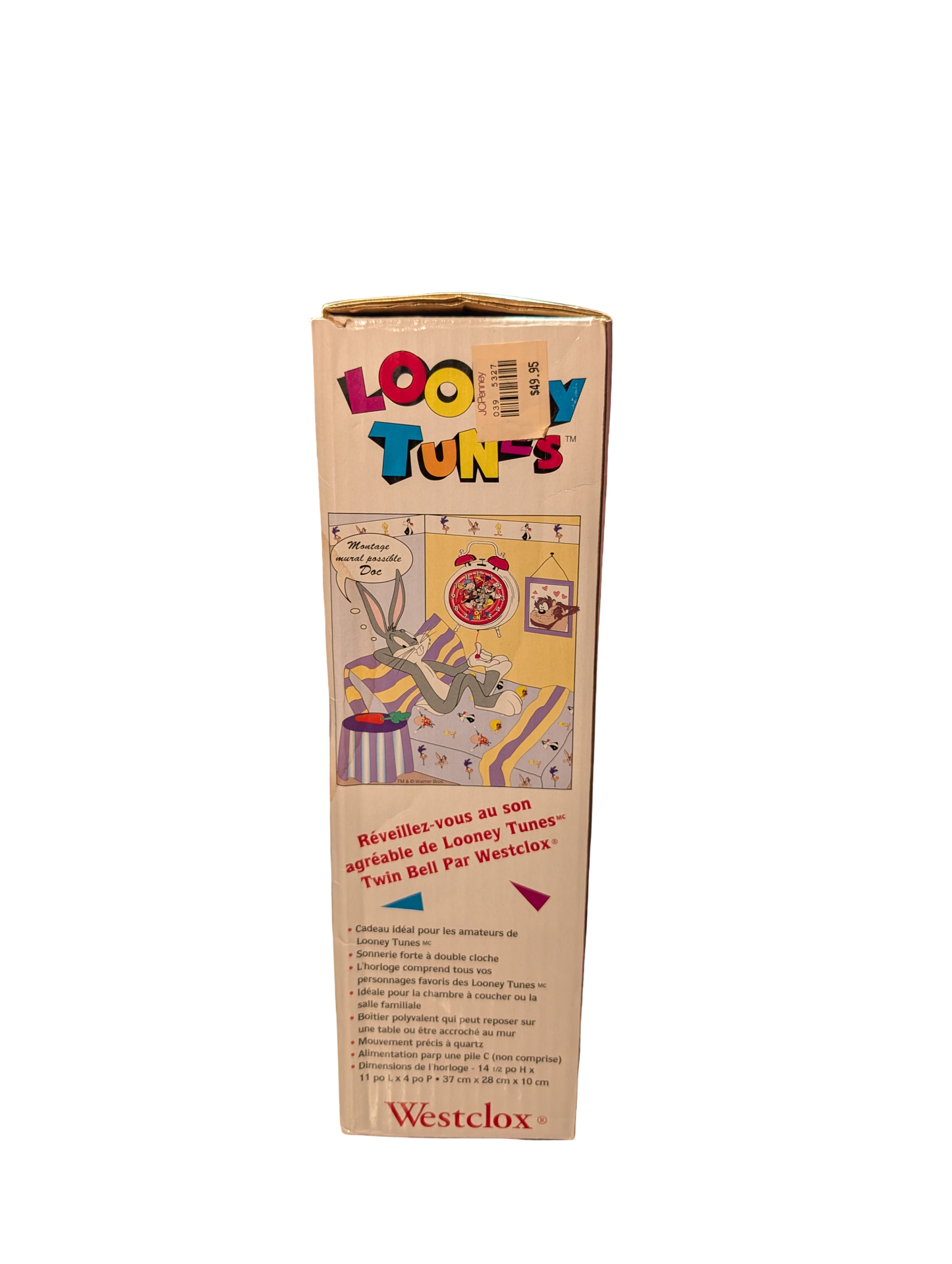 1994 Westclox Gigantic Looney Tunes Twin Bell Alarm Clock