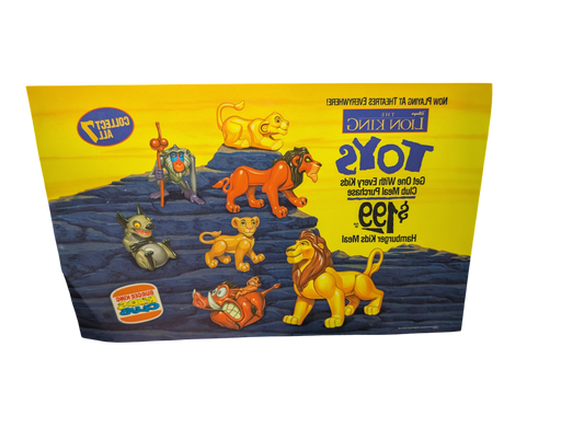 1994 Burger King Disney Lion King Translite Sign