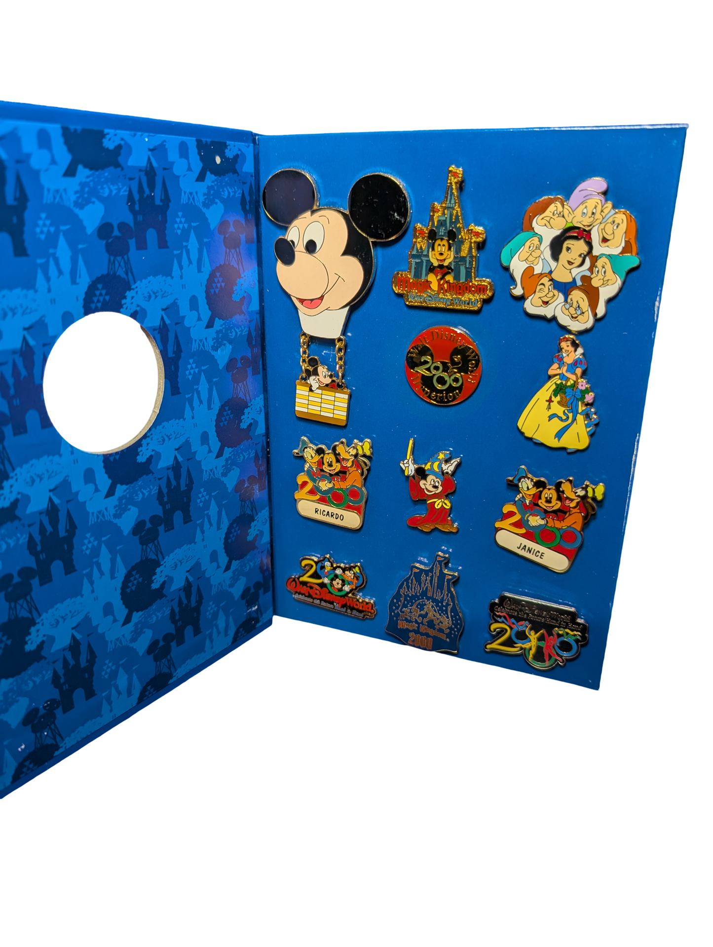 Walt Disney World Millennium Pin Collector’s Portfolio and Enclosed Commemorative Philately