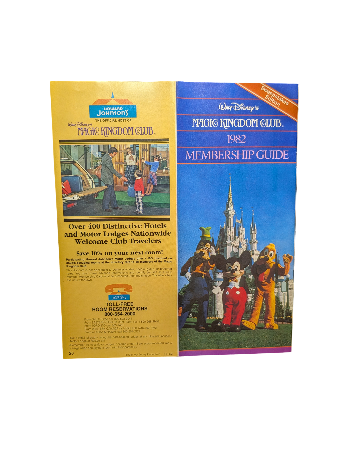 1982 Walt Disney Magic Kingdom Club Tencennial Membership Guide