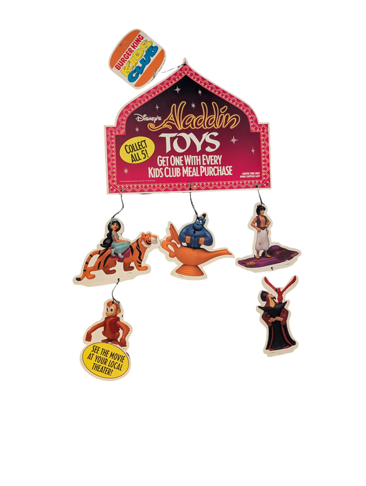 1992 Burger King Kids Club Disney Aladdin Promotional Hanging Mobile Display