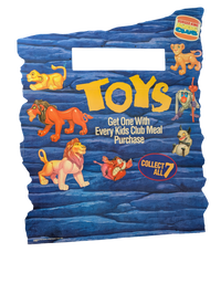 1994 Burger King Disney The Lion King Promotional Cardboard Store Display