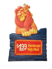 1994 Burger King Disney Lion King Vacuum-Formed Store Display