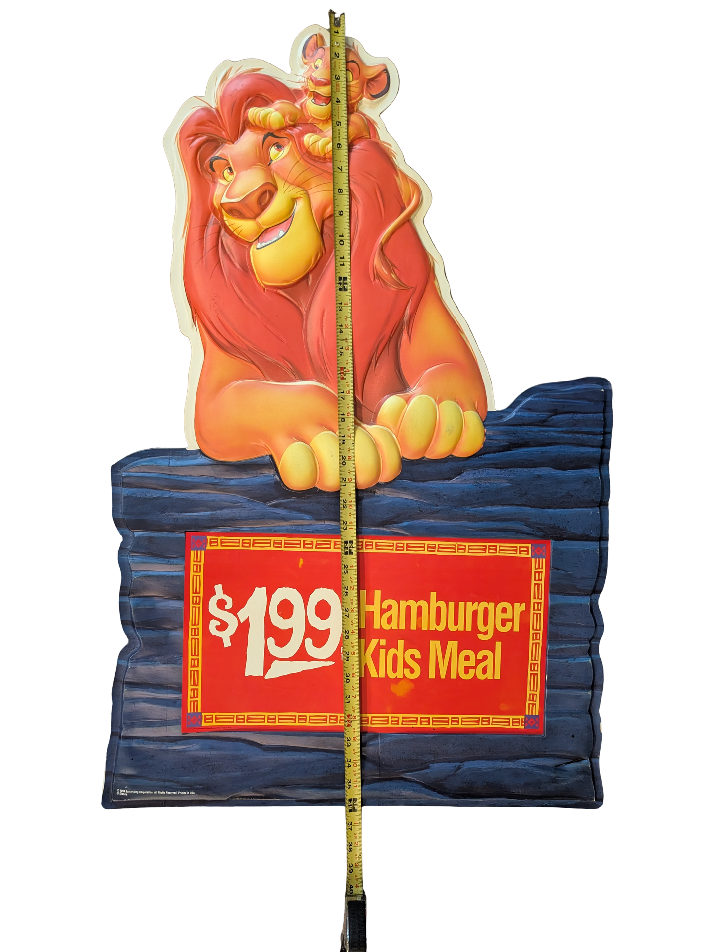 1994 Burger King Disney Lion King Vacuum-Formed Store Display
