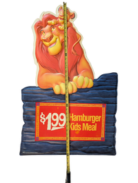 1994 Burger King Disney Lion King Vacuum-Formed Store Display