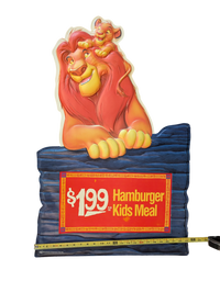 1994 Burger King Disney Lion King Vacuum-Formed Store Display