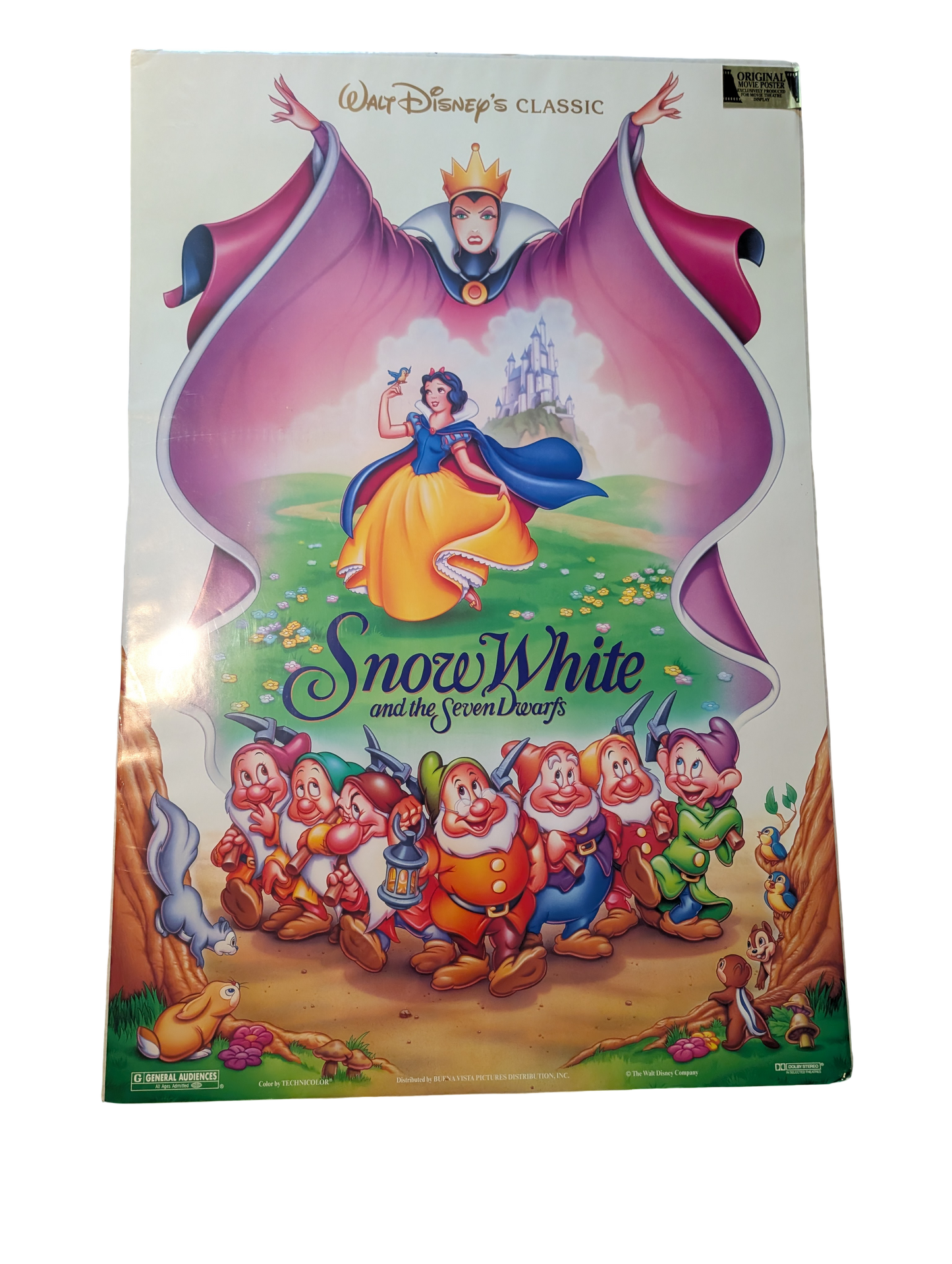 1987 Snow White and the Seven Dwarfs 50th Anniversary Original One-Sheet Poster