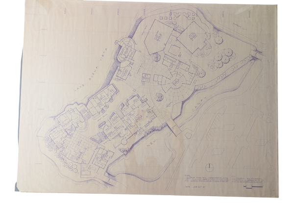 Pleasure Island Lake Buena Vista, Florida June 30th, 1987 Blue Print 36in x 48in