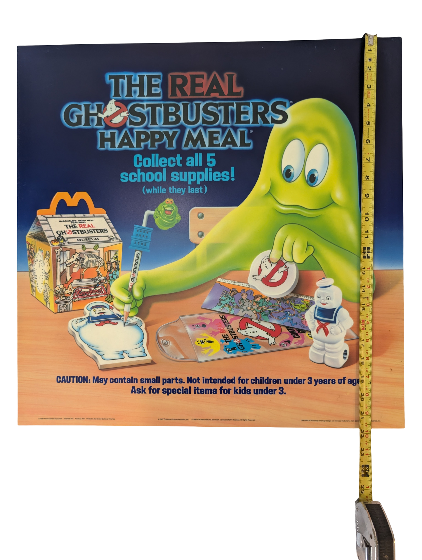 "Ghostbusters" 1987 McDonald's Happy Meal Poster 21.75" x 21.75"