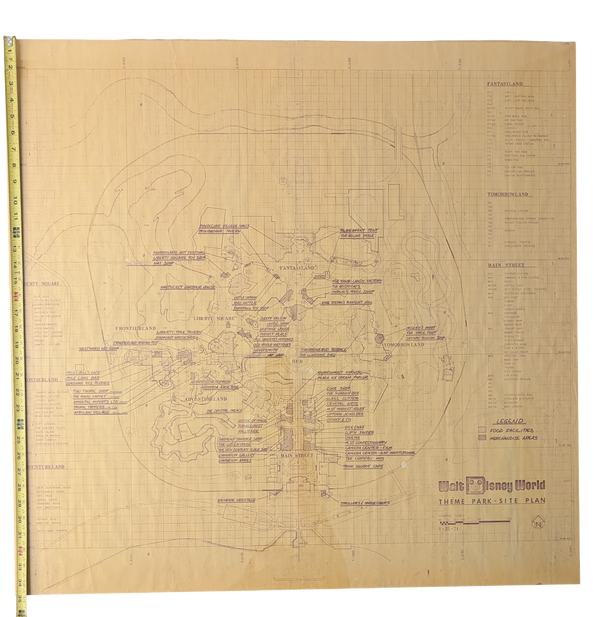 Walt Disney World Theme Park - Site Plan 01-25-71 Print 35in x 36in